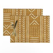 mustard mud cloth - arrow cross dot - mudcloth home decor tribal - LAD19