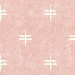 double cross - mud cloth - pink - mudcloth tribal - LAD19