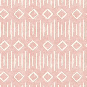 diamond fall - mud cloth - pink - mudcloth farmhouse tribal - LAD19
