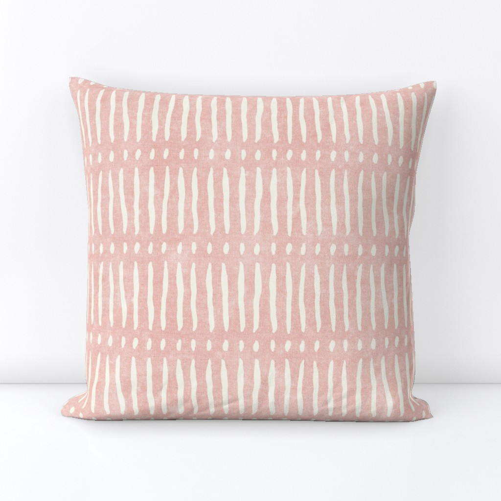 vertical dash mud cloth stripes - pink - mud cloth inspired home decor wallpaper - LAD19