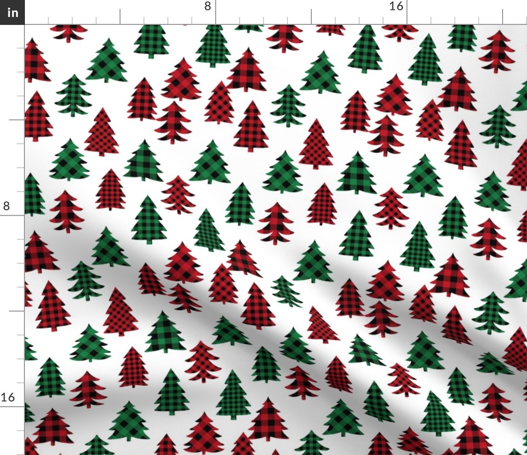 buffalo check christmas tree - plaid tree, plaid christmas, christmas tree, -  red and green