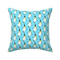 Dancing King Penguin on light blue