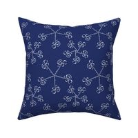 whirl doodle ornament - navy