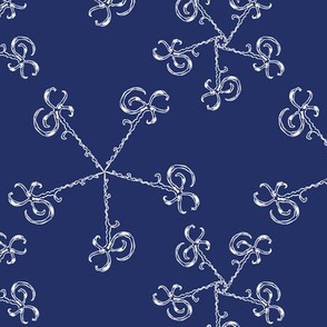 whirl doodle ornament - navy