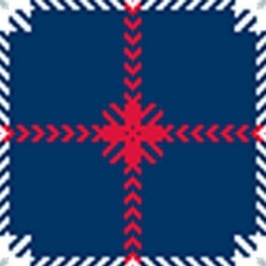 Red Navy Blue Silver Plaid Squares America Patriotic