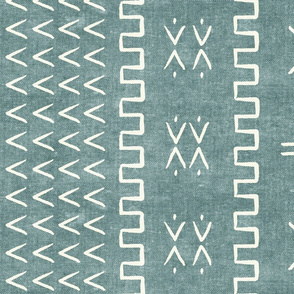 mud cloth - arrow & cross - dusty blue - mud cloth inspired home decor wallpaper - LAD19