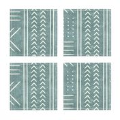 dusty blue mud cloth - arrow cross dot - mudcloth home decor tribal - LAD19