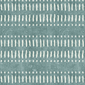 dash dot stripes on dusty blue - mud cloth inspired home decor wallpaper - LAD19