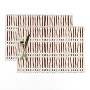 vertical dash mud cloth stripes - rust on bone - mud cloth inspired home decor wallpaper - LAD19