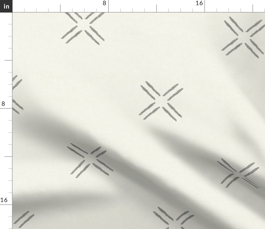 cross - grey on bone - mud cloth inspired home decor tribal wallpaper  - LAD19