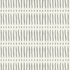 vertical dash mud cloth stripes - grey on bone - mud cloth inspired home decor wallpaper - LAD19