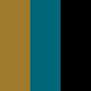 Two Inch Gold, Teal Blue, and Black Vertical Stripes