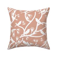 Bushland Spring - white on blush beige, large 