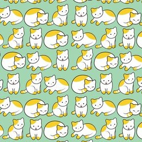 Cat Pattern Mint Green