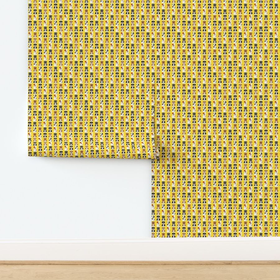 Cute Pitbull  Pattern Yellow