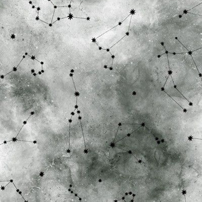 Zodiac constellations grey background