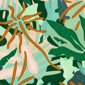 Abstract Jungle / Green Plants - Big scale