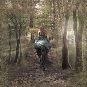 Forest girl and horse