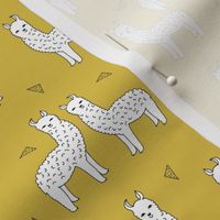 SMALL - alpaca // mustard yellow alpaca fabric cute andrea lauren design llamas fabric nursery baby mustard yellow