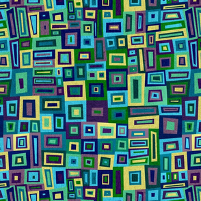 Crazy squares in greens