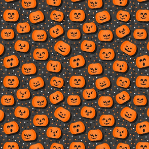 happy pumpkins on dark regular size