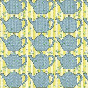 A Teapot Party - Blue and Yellow