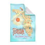 Florida is My Hometown // Sunshine State Tea Towel // Hibiscus, Pelican, Beach, Surfing, Sunshine, Lighthouse, Alligator, Florida Keys, Map, Vintage // Orlando, Miami, Pensacola, Daytona // ZirkusDesign