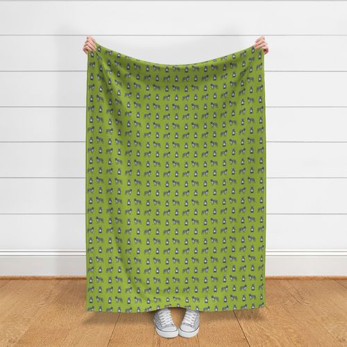 french bulldog fabric - grey french bulldog, frenchie, dog fabric, - lime