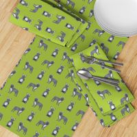 french bulldog fabric - grey french bulldog, frenchie, dog fabric, - lime