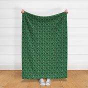 german shorthaired pointer christmas dog fabric, christmas dog, pointer dog, - green