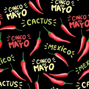 Cinco De Mayo Peppers and Lettering
