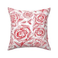 Macro Roses Engraving Drawings