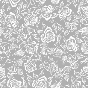 white roses on grey