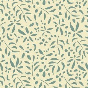 Damask Inspired: Green on Cream [small scale]
