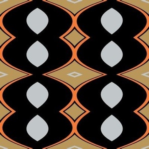 Crazy Eights in Orange Gold Black Silver