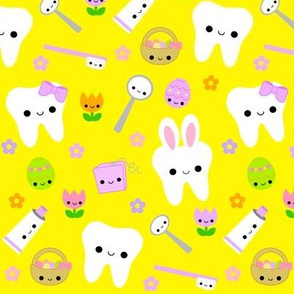 LARGE Happy Easter Teeth - Yellow