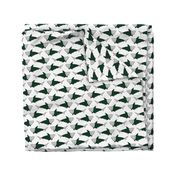 Sharks in Buffalo Plaid Pyjamas in Green - small scale