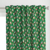 Greyhounds with Santa hats - green - christmas greyhounds - Santa's helper - LAD19