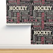 ABC's Hockey Terms Alphabet Letting in Tan Black and Brick Red