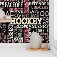 ABC's Hockey Terms Alphabet Letting in Tan Black and Brick Red