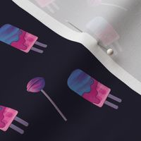 Lollipop & Popsicle Navy Background