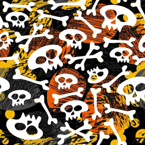 skulls on colorful mess large