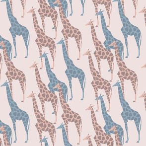 Pastel giraffes marching