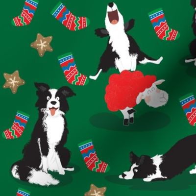Normal scale • Christmas Border Collie green
