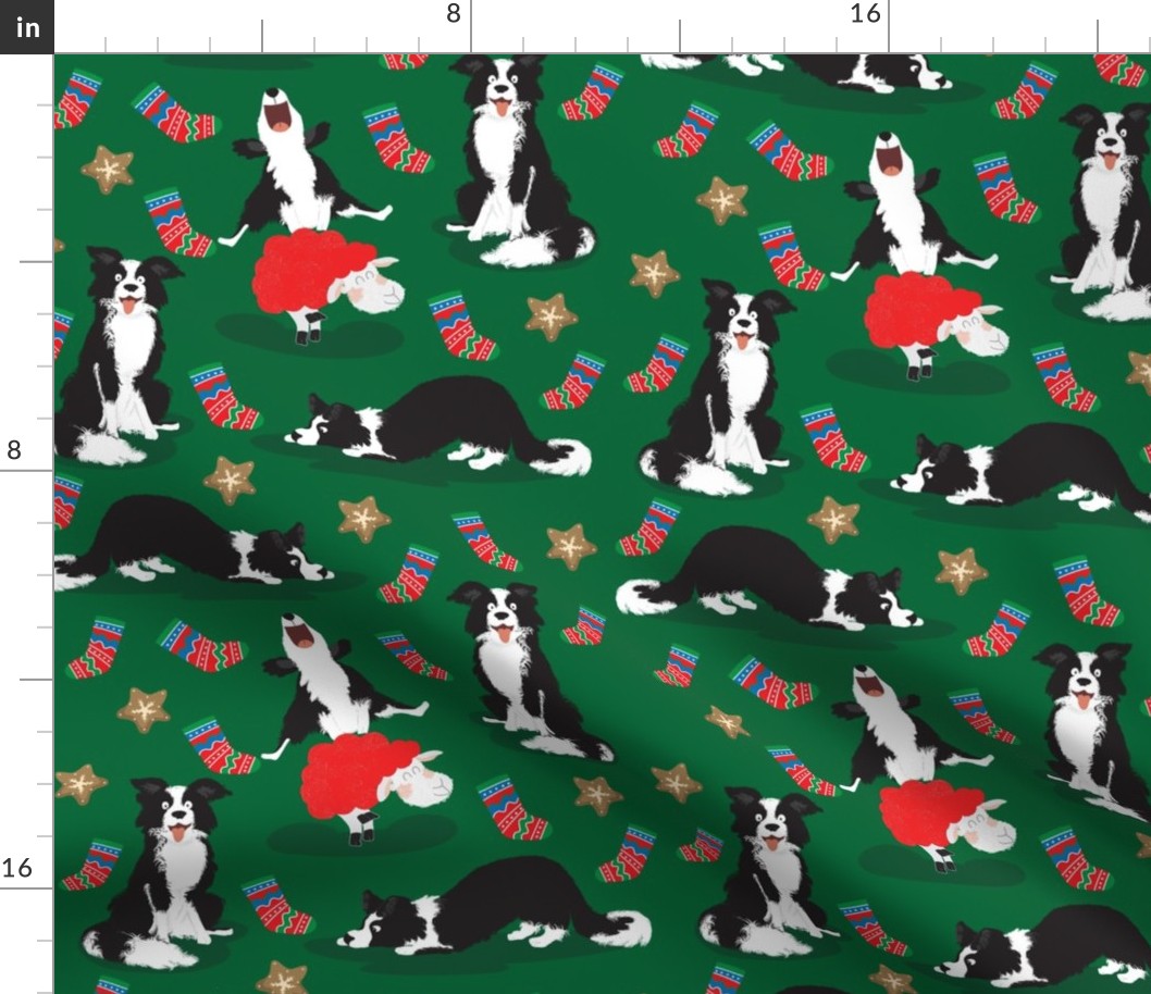 Normal scale • Christmas Border Collie green
