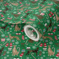 brindle greyhound fabric - christmas dog fabric, christmas fabric, brindle greyhounds fabric - green