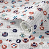 Vote!* || vintage buttons & pins on text