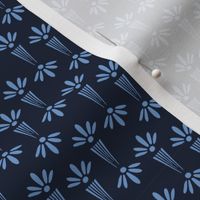 Indigo blue flower motif Japanese style.