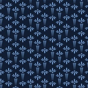 Indigo blue flower motif Japanese style.