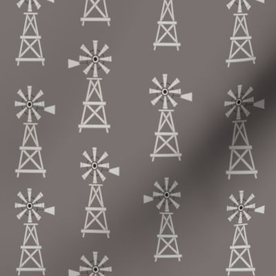 Windmills gray on gray